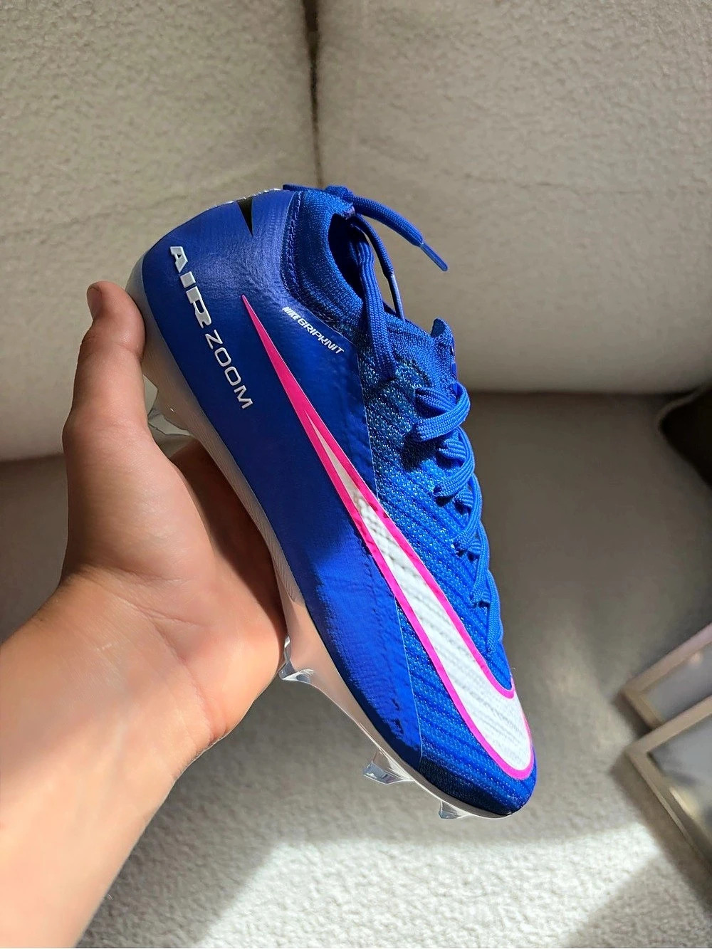 Nike Air Zoom Mercurial Vapor 15 Elite FG Blast Pack Blue & Pink Size 4 ( Brand